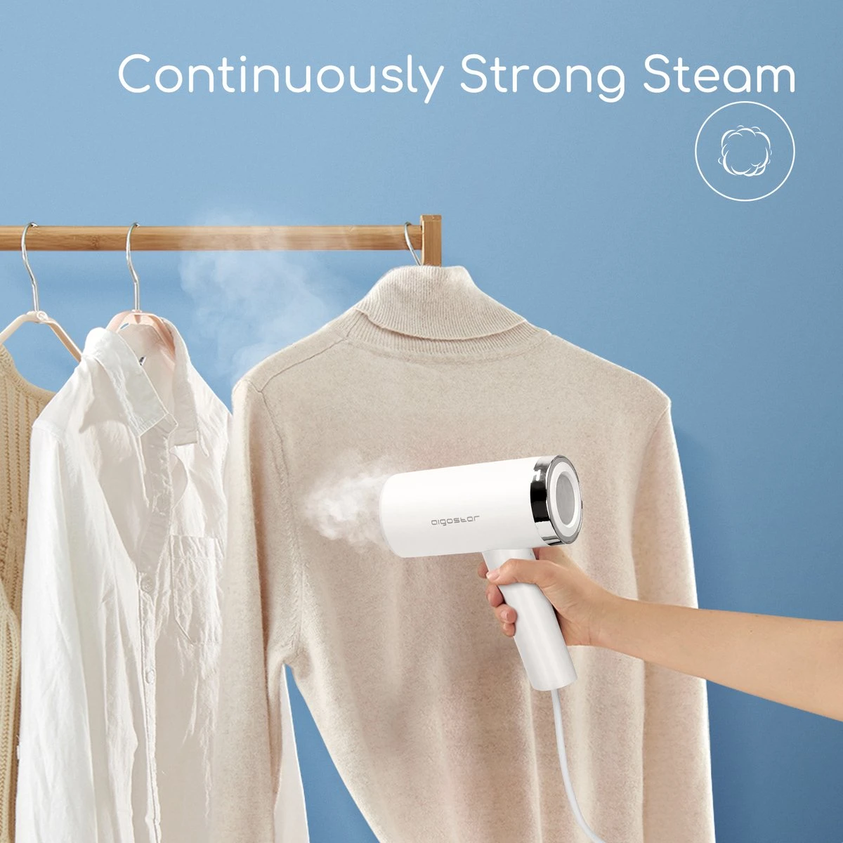 Aigostar Tiny 31RSM - Kledingstomer - Handstomer - 1200W - Wit 10 Aigostar Tiny 31RSM - Kledingstomer - Handstomer - 1200W - Wit - Afbeelding 8