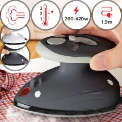 Jago - Mini Strijkijzer - Reisstrijkijzer - Stoomstrijkijzer - Droog En Stoom Strijken - Strijkijzer Met Stoomgenerator - Grijs