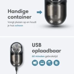Lifeproducts Oplaadbare Pluizenverwijderaar - Elektrische Kledingontpluizer Met Antistatische Pluizenborstel - Oplaadbaar - Pluizendief Inclusief 3 Extra Mesjes - Zwart -Winkel Voor Dagelijkse Benodigdheden 1200x1200 3404