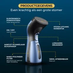 Ample Kledingstomer - Stoomstrijkijzer - Stoomreiniger - Handstomer Kleding - Stomer Kleding - Stoomapparaat Kleding - Kleding Stomer - Blauw -Winkel Voor Dagelijkse Benodigdheden 1200x1200 3548
