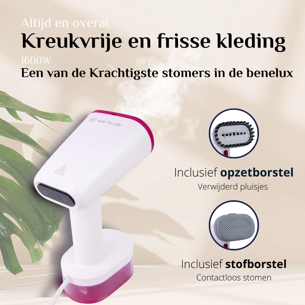 Add To Life E01Pro Kledingstomer – Stoomapparaat Kleding - Steamer – Stomer Kleding - Handstomer – Handstoomreiniger – Ingebouwd Reinigingssysteem - Inclusief Water Beschermende Reistas 5 Add To Life E01Pro Kledingstomer – Stoomapparaat Kleding - Steamer – Stomer Kleding - Handstomer – Handstoomreiniger – Ingebouwd Reinigingssysteem - Inclusief Water Beschermende Reistas - Afbeelding 3