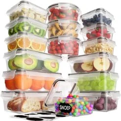 Strex Vershoudbakjes - Meal Prep Bakjes - Plastic Diepvries Bakjes - Met Deksel - 18 Delige Set - BPA Vrije Magnetronbakjes
