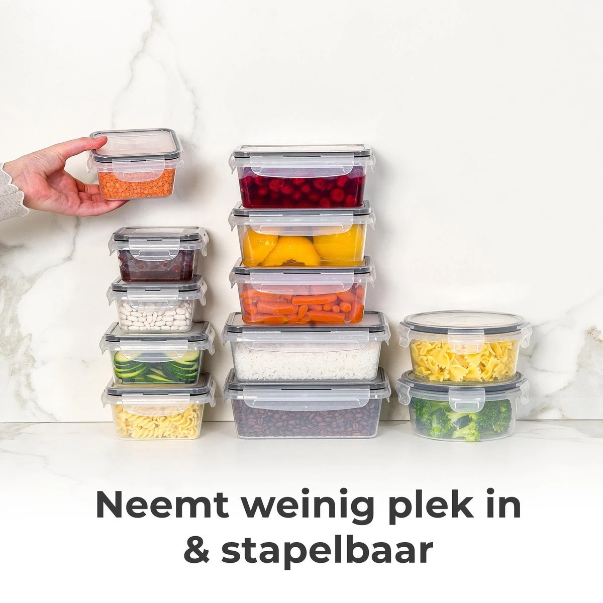 Vershoudbakjes - Meal Prep Bakjes - Lunchbox - Diepvriesbakjes - Vershouddoos - Vershoudbakjes Set - Plastic Bakjes - Voedselcontainer - Magnetron Bakjes Met Deksel - 18 Stuks - BPA Vrij - Stosh 13 Vershoudbakjes - Meal Prep Bakjes - Lunchbox - Diepvriesbakjes - Vershouddoos - Vershoudbakjes Set - Plastic Bakjes - Voedselcontainer - Magnetron Bakjes Met Deksel - 18 Stuks - BPA Vrij - Stosh - Afbeelding 11