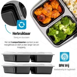 Meal Prep Bakjes - 20 Stuks - 3 Compartimenten - Lunchbox - Diepvriesbakjes - Vershoudbakjes - Plastic Bakjes Met Deksel - Magnetron Bakjes Met Deksel - Meal Prep - Vershouddoos - 1L - BPA Vrij - Fitcrafters 18 Meal Prep Bakjes - 20 Stuks - 3 Compartimenten - Lunchbox - Diepvriesbakjes - Vershoudbakjes - Plastic Bakjes Met Deksel - Magnetron Bakjes Met Deksel - Meal Prep - Vershouddoos - 1L - BPA Vrij - Fitcrafters -Winkel Voor Dagelijkse Benodigdheden 1200x1200 4376