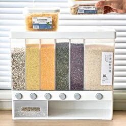 Food Dispensers - Cereal & Noten Dispensers - Rijst Dispensers - 6 Containers - Wit - 16 Food Dispensers - Cereal & Noten Dispensers - Rijst Dispensers - 6 Containers - Wit - -Winkel Voor Dagelijkse Benodigdheden 1200x1200 4400