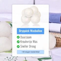 DRYQUICK Drogerballen- Wasbollen- Duurzaam Schapenwol - Herbruikbaar- 6 XL Wasballen Wit -Winkel Voor Dagelijkse Benodigdheden 1200x1200 800