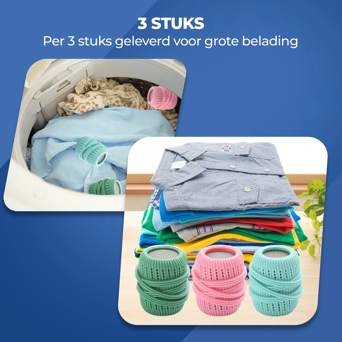 Roegaarden Drogerballen - Droogballen - Met Spons - Duurzaam - Sneller Droog 8 Roegaarden Drogerballen - Droogballen - Met Spons - Duurzaam - Sneller Droog - Afbeelding 6