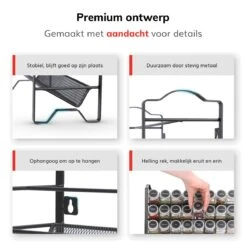 Deleca Kruidenrek Organizer Met 24 Kruidenpotjes - Vierkant - Strooideksel & Labels - Ophangbaar Of Staand - Industrieel / Zwart 26 Deleca Kruidenrek Organizer Met 24 Kruidenpotjes - Vierkant - Strooideksel & Labels - Ophangbaar Of Staand - Industrieel / Zwart -Winkel Voor Dagelijkse Benodigdheden 1200x1200 972