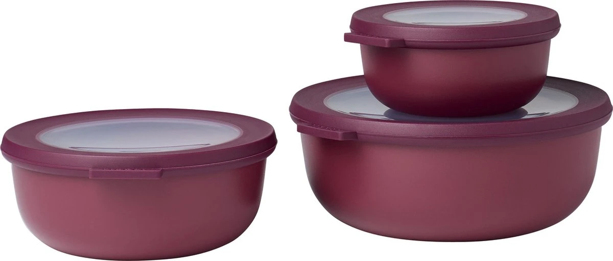 Mepal - Multikom Cirqula 3-delige Set (350 + 750 + 1250 Ml) - Mag In De Vriezer, Magnetron En Vaatwasser – Nordic Berry – Meal Prep Bakjes - Bewaardozen Met Deksel 3 Mepal - Multikom Cirqula 3-delige Set (350 + 750 + 1250 Ml) - Mag In De Vriezer, Magnetron En Vaatwasser – Nordic Berry – Meal Prep Bakjes - Bewaardozen Met Deksel