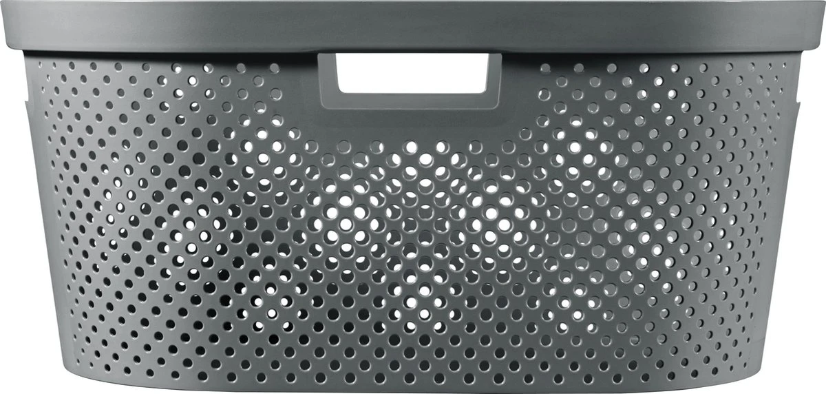Curver Infinity Recycled Wasmand Dots 40L - 100% Recycled - Donkergrijs 3 Curver Infinity Recycled Wasmand Dots 40L - 100% Recycled - Donkergrijs