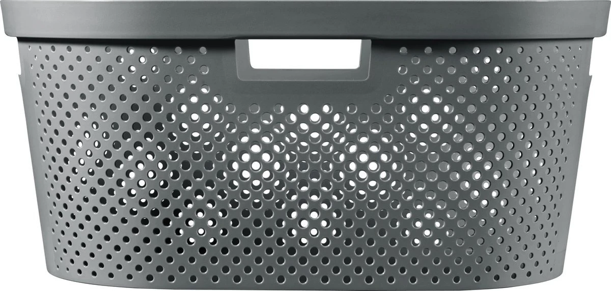 Curver Infinity Recycled Wasmand Dots 40L - 100% Recycled - Donkergrijs 7 Curver Infinity Recycled Wasmand Dots 40L - 100% Recycled - Donkergrijs - Afbeelding 5