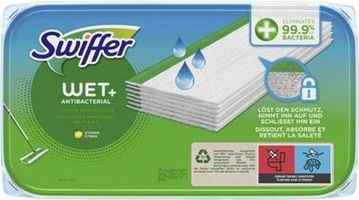 Swiffer Wet Wipes Antibacterieel, Navulverpakking Van 10 3 Swiffer Wet Wipes Antibacterieel, Navulverpakking Van 10
