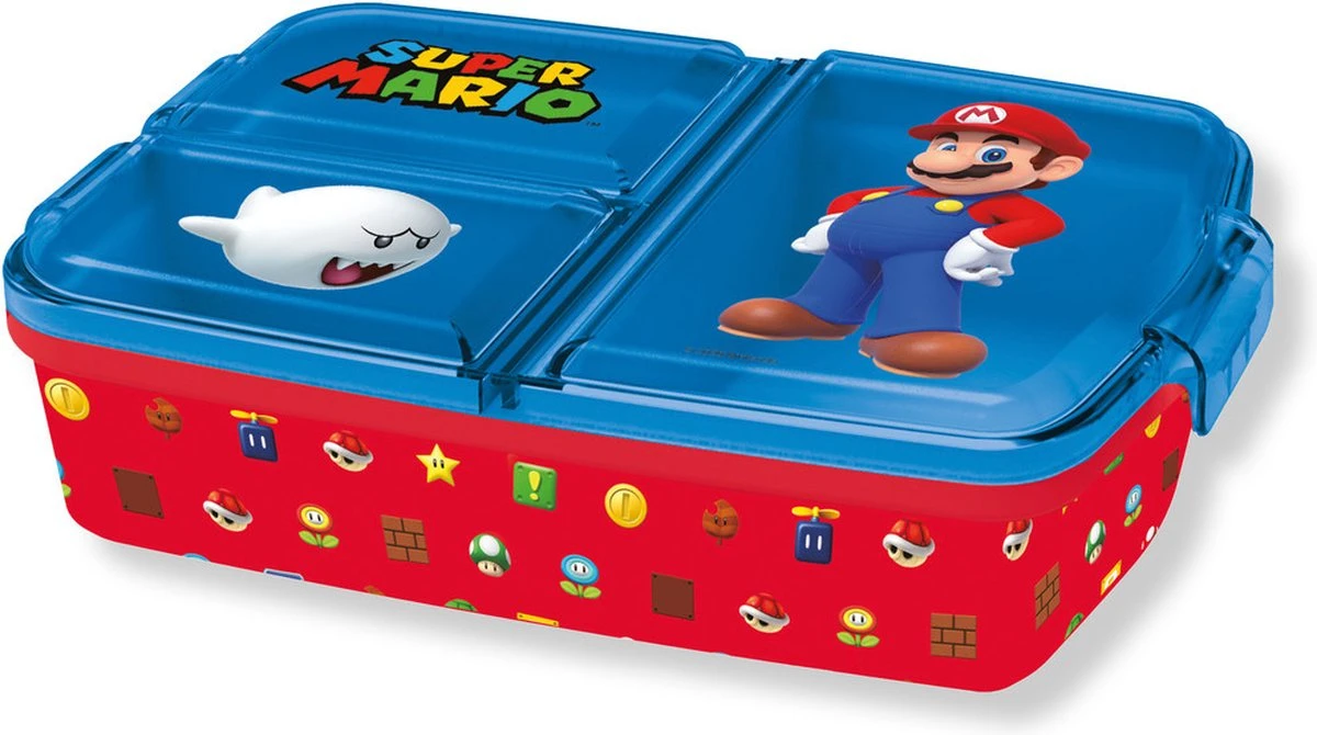 Mickey Mouse Super Mario Broodtrommel 3 Vakjes - 18x13 Cm - Brooddoos - Lunchbox 5 Mickey Mouse Super Mario Broodtrommel 3 Vakjes - 18x13 Cm - Brooddoos - Lunchbox - Afbeelding 3