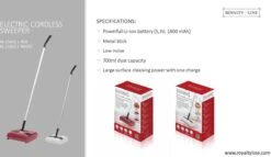 Royalty Line Vloerreiniger - Elektrische Rolveger - Elektrische Vloerreiniger - Steelstofzuiger Draadloos - Elektrische Bezem - Elektrische Veegborstel - 0,7 Liter - Draadloos - Incl. Accu En Lader - Wit / Zwart -Winkel Voor Dagelijkse Benodigdheden 1200x693 5