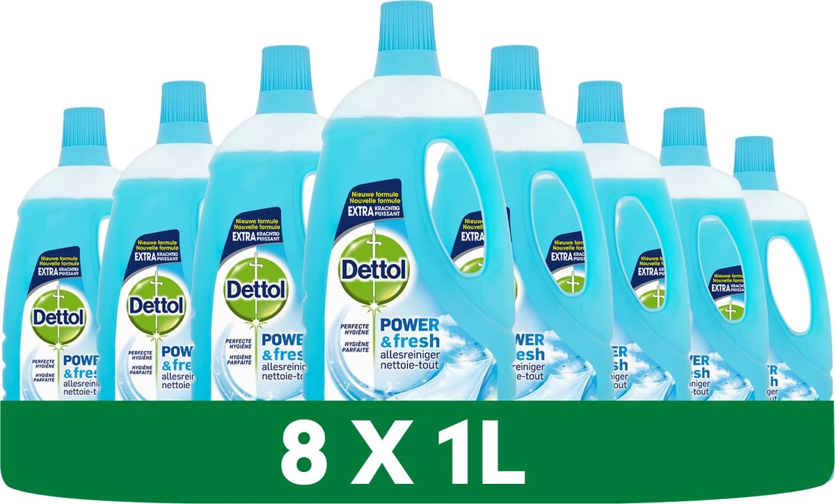 Dettol - Power & Fresh - Allesreiniger - Katoenfris - 8 X 1 Liter 3 Dettol - Power & Fresh - Allesreiniger - Katoenfris - 8 X 1 Liter