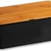 Melamine Broodtrommel Met Bamboe Snijplank | Brood Bewaar Doos Met Hoge Kwaliteit Bamboe Snij Plank | Met Bamboe Deksel, Te Gebruiken Als Brood Snijplank | Afm. 34 X 18 X 14 Cm. | Kleur Brood Trommel: ZWART -Winkel Voor Dagelijkse Benodigdheden 1200x731 1