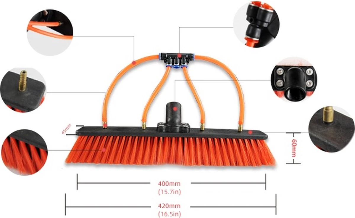 Aqua2Go Telescoopsteel 10,6 Meter - Lichtgewicht Aluminium - 40 Cm. Borstel - Ramen Wassen - Zonnepanelen 8 Aqua2Go Telescoopsteel 10,6 Meter - Lichtgewicht Aluminium - 40 Cm. Borstel - Ramen Wassen - Zonnepanelen - Afbeelding 6