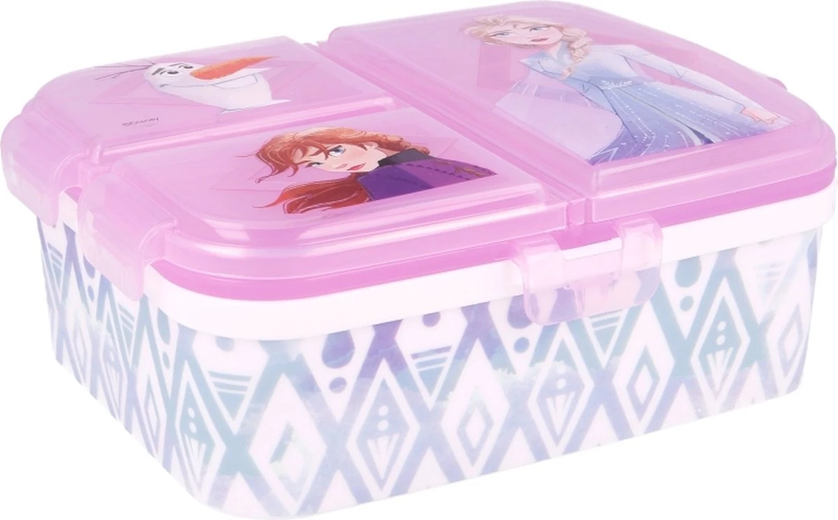 Disney Frozen Broodtrommel 3 Vakjes - 17x20 Cm - Brooddoos -Lunchbox 3 Disney Frozen Broodtrommel 3 Vakjes - 17x20 Cm - Brooddoos -Lunchbox