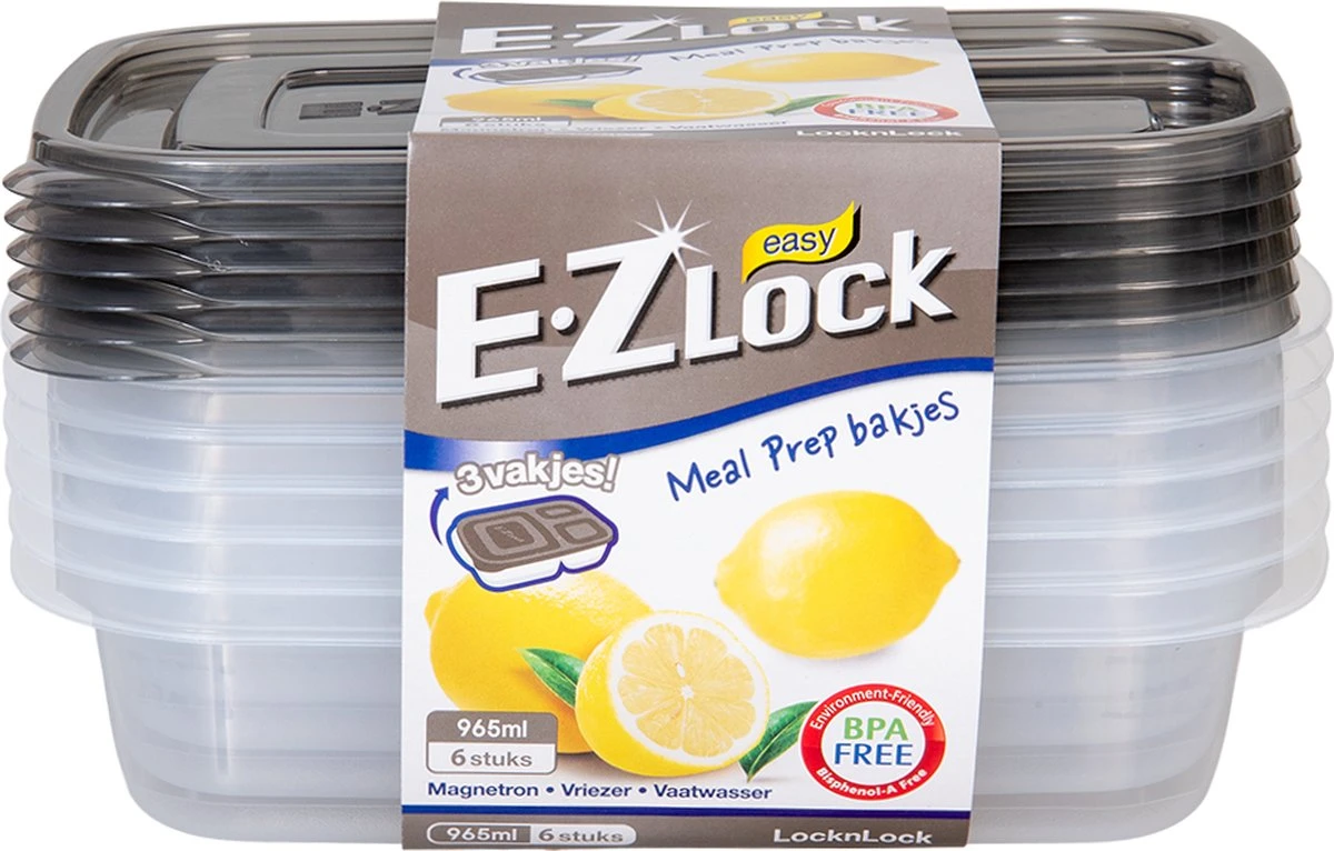 Meal Prep Bakjes - Diepvriesbakjes - Vershoudbakjes Set Met Deksel - Magnetron Bakjes - Diepvriesdozen - Met 3 Compartimenten - Stevig En Herbruikbaar - BPA Vrij - Set Van 6 Stuks - 965ml 4 Meal Prep Bakjes - Diepvriesbakjes - Vershoudbakjes Set Met Deksel - Magnetron Bakjes - Diepvriesdozen - Met 3 Compartimenten - Stevig En Herbruikbaar - BPA Vrij - Set Van 6 Stuks - 965ml - Afbeelding 2