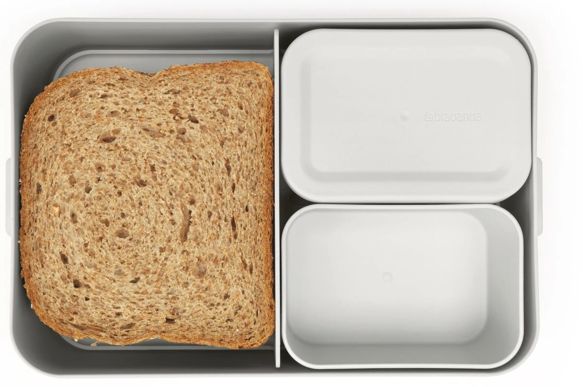 Brabantia Make & Take Bento Lunchbox Incl Bentobox - Large - Kunststof - Light Grey 7 Brabantia Make & Take Bento Lunchbox Incl Bentobox - Large - Kunststof - Light Grey - Afbeelding 5