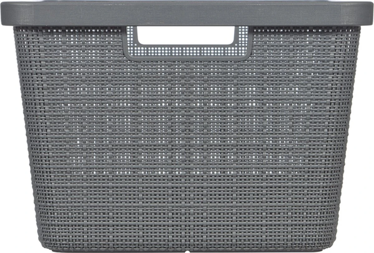 Curver Jute Wasmand 46L - 2 Stuks - Donkergrijs 9 Curver Jute Wasmand 46L - 2 Stuks - Donkergrijs - Afbeelding 7