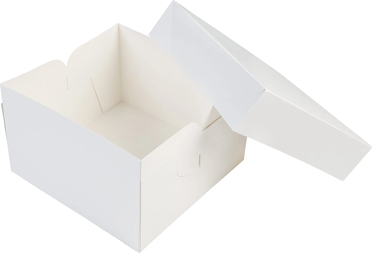 Taartdoos 25x25x15cm. Wit 3st 4 Taartdoos 25x25x15cm. Wit 3st - Afbeelding 2