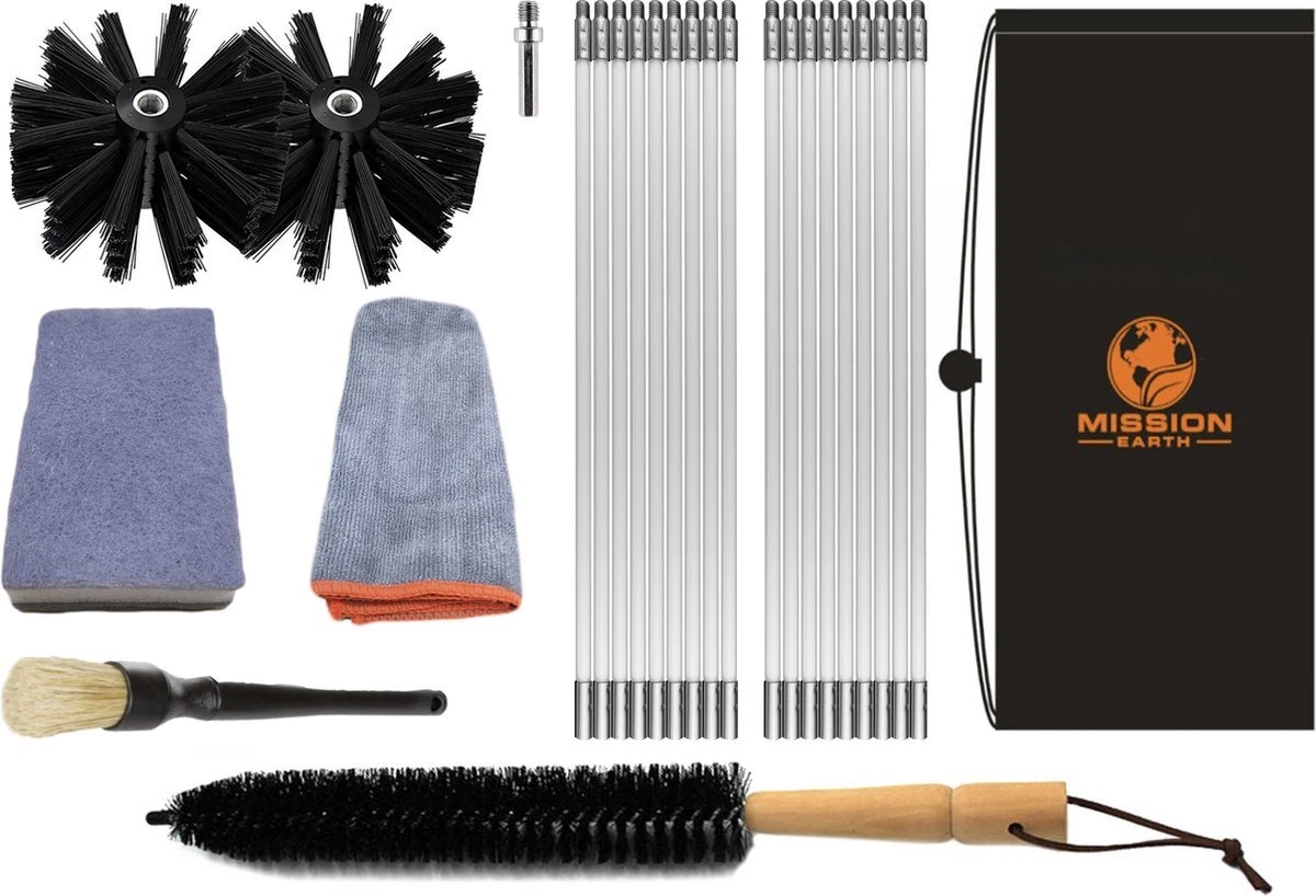 Schoorsteenveegset - 8 Meter - 2 Borstelkoppen - Professioneel - Schoorsteen Borstel - Veegkit - Haardset Voor Houtkachel - Flexibel - Schoorsteenveger - Pelletkachel Accessoires - Schoorsteen Reiniger - Geschikt Voor Boormachines 3 Schoorsteenveegset - 8 Meter - 2 Borstelkoppen - Professioneel - Schoorsteen Borstel - Veegkit - Haardset Voor Houtkachel - Flexibel - Schoorsteenveger - Pelletkachel Accessoires - Schoorsteen Reiniger - Geschikt Voor Boormachines