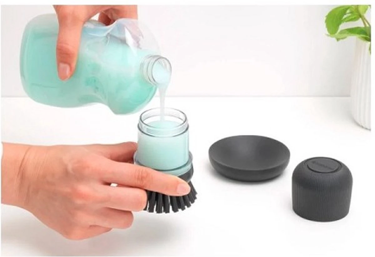 Brabantia Sink Side Afwasborstel - Met Zeepdispenser- Dark Grey 16 Brabantia Sink Side Afwasborstel - Met Zeepdispenser- Dark Grey - Afbeelding 14