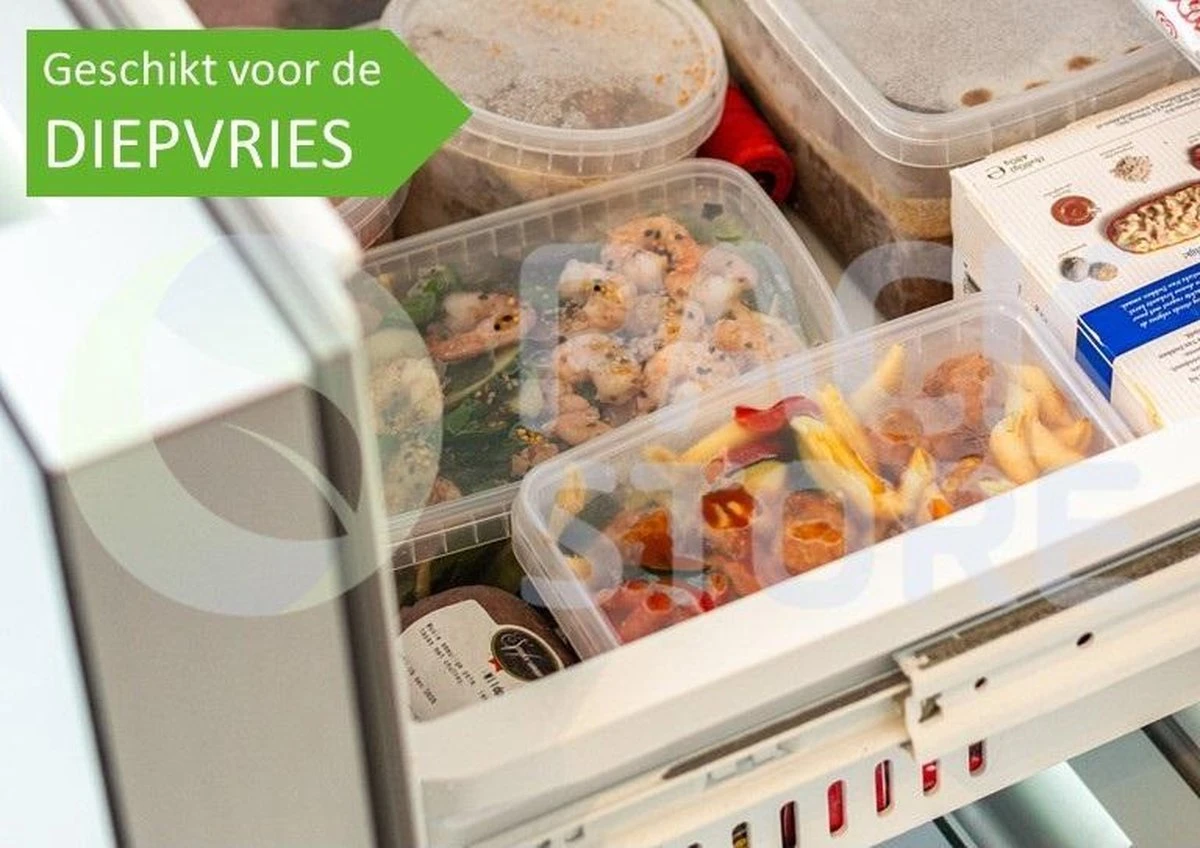 20 X Plastic Bakjes Met Deksel - 520 Ml - ø95mm - Rond - Vershoudbakjes - Meal Prep Bakjes - Transparant - Geschikt Voor Diepvries, Magnetron En Vaatwasser - Nederlandse Producent 9 20 X Plastic Bakjes Met Deksel - 520 Ml - ø95mm - Rond - Vershoudbakjes - Meal Prep Bakjes - Transparant - Geschikt Voor Diepvries, Magnetron En Vaatwasser - Nederlandse Producent - Afbeelding 7