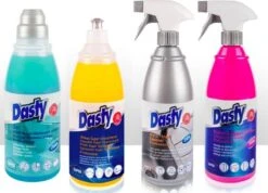 Dasty Keuken+Badkamer Pakket 8 Stuks: WC-gel + Super Antikalk + Ruiten En Oppervlakten + Badkamerreiniger + Afwas Super Ontvettend + RVS- En Inductiekookplatenreiniger + Ruiten En Oppervlakten + Allesreinigende Gel + GRATIS Set Sponzen -Winkel Voor Dagelijkse Benodigdheden 1200x863 10