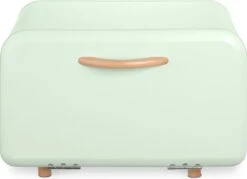 Navaris Metalen Broodtrommel Met Klapdeksel - Vershouddoos Voor Brood - 35 X 24 X 23 Cm - Van Ijzer Met Houten Details In Mintgroen -Winkel Voor Dagelijkse Benodigdheden 1200x868 6