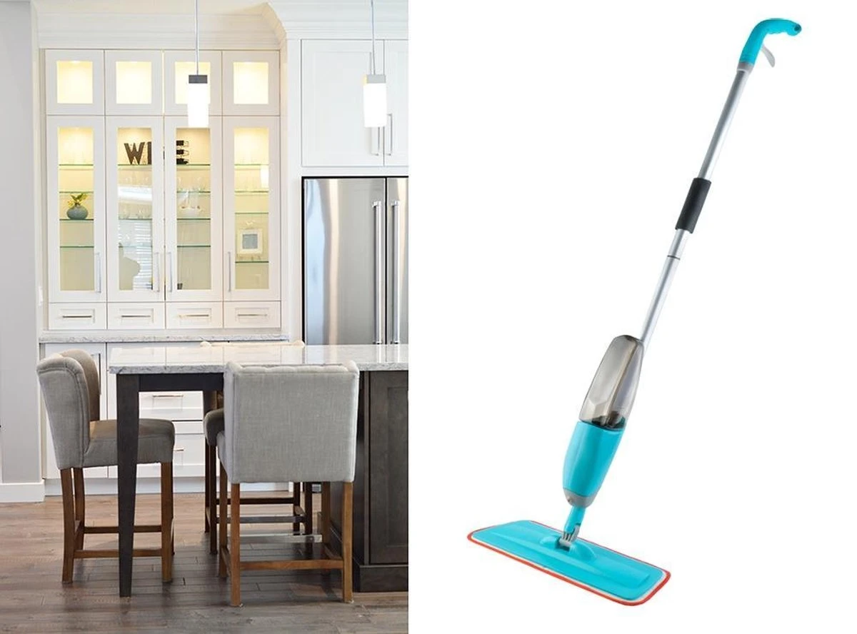 Merkloos Spray Mop - Schoonmaak Zwabber Vloermop Dweil Dweilstok Reiniger Met Steel & Microvezel Doek 6 Merkloos Spray Mop - Schoonmaak Zwabber Vloermop Dweil Dweilstok Reiniger Met Steel & Microvezel Doek - Afbeelding 4