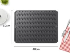 Merkloos Afdruipmat - Pannenonderzetter- Siliconen Mat - Zwart - 30 X 40 CM - Met Ophanggat - Hittebestendig -Winkel Voor Dagelijkse Benodigdheden 1200x905 10