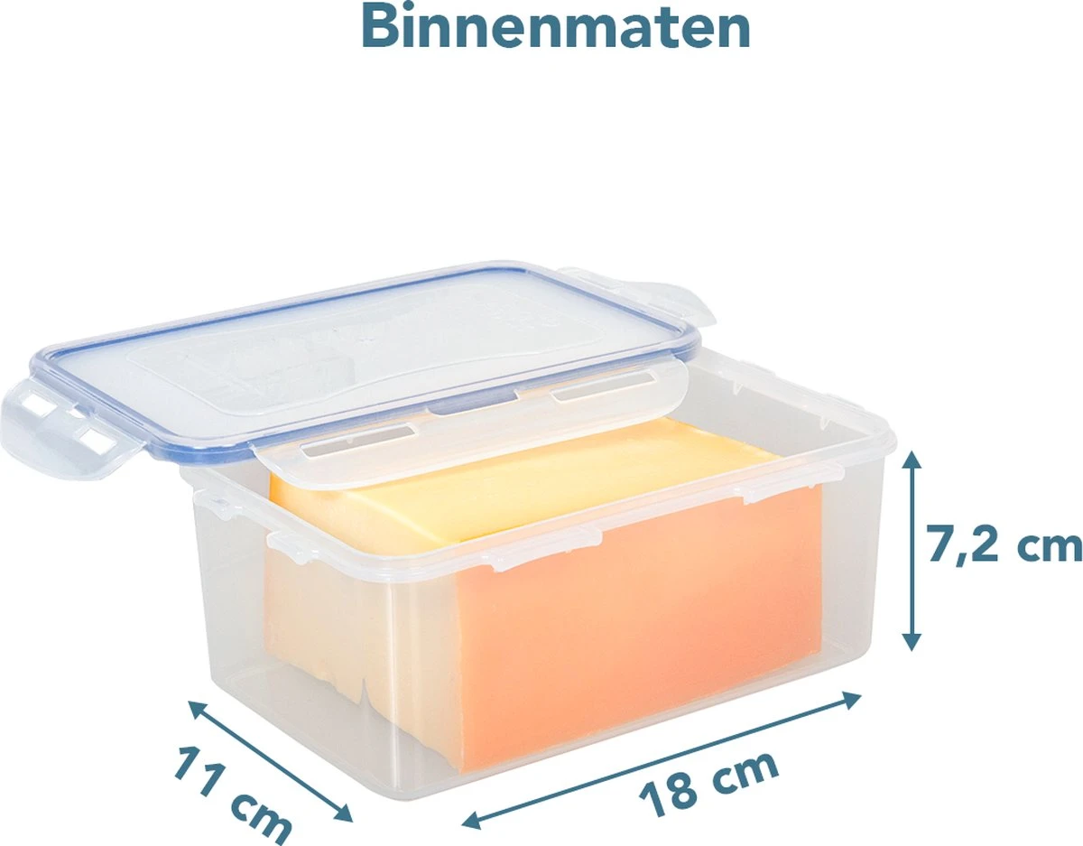 Lock&Lock Vershoudbakjes Set Met Deksel - Bewaardoos Kaas - Kaasdoos - Set Van 3 Stuks - 1,4 Liter - Met Vochtrooster - Transparant 5 Lock&Lock Vershoudbakjes Set Met Deksel - Bewaardoos Kaas - Kaasdoos - Set Van 3 Stuks - 1,4 Liter - Met Vochtrooster - Transparant - Afbeelding 3