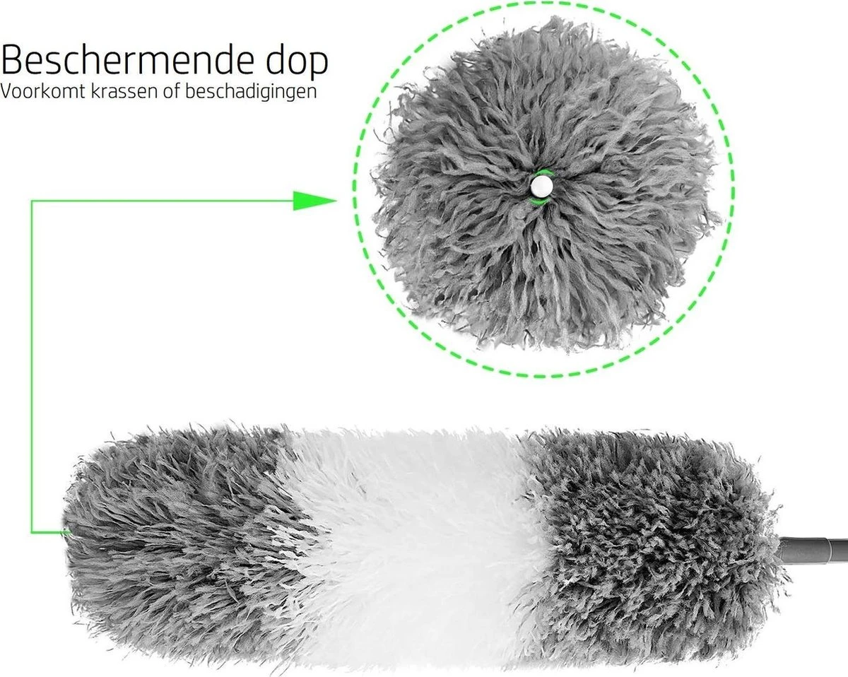Vannons - Plumeau - Ragebol - Plumeau Uitschuifbaar Tot 245 Cm - Met Telescoopsteel - Wasbaar Microvezel - Grijs Wit 7 Vannons - Plumeau - Ragebol - Plumeau Uitschuifbaar Tot 245 Cm - Met Telescoopsteel - Wasbaar Microvezel - Grijs Wit - Afbeelding 5