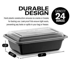 Buxibo - 50 Meal Prep Bakjes - Salade/Lunch Box - Diepvriesbakjes - Vershoudbakjes - Plastic Bakjes Met Deksel - Vershouddoos - Magnetron Vaatwasser Bestendig - 24 Oz/0.7 Liter Inhoud - Herbruikbaar - Kunststof - BPA Vrij - Zwart 14 Buxibo - 50 Meal Prep Bakjes - Salade/Lunch Box - Diepvriesbakjes - Vershoudbakjes - Plastic Bakjes Met Deksel - Vershouddoos - Magnetron Vaatwasser Bestendig - 24 Oz/0.7 Liter Inhoud - Herbruikbaar - Kunststof - BPA Vrij - Zwart -Winkel Voor Dagelijkse Benodigdheden 1200x997 11