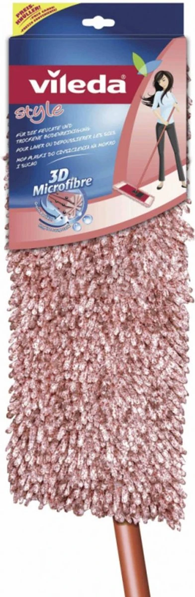 Vileda Stijl Chenille Vloerwissersysteem: Dweil Met Handvat 3D Microvezel - Red 5 Vileda Stijl Chenille Vloerwissersysteem: Dweil Met Handvat 3D Microvezel - Red - Afbeelding 3