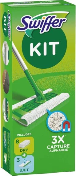Swiffer Vloerreiniger Starterskit - 1 Dweil, 8 Droge En 3 Vochtige Vloerdoekjes Navullingen -Winkel Voor Dagelijkse Benodigdheden 519x1200