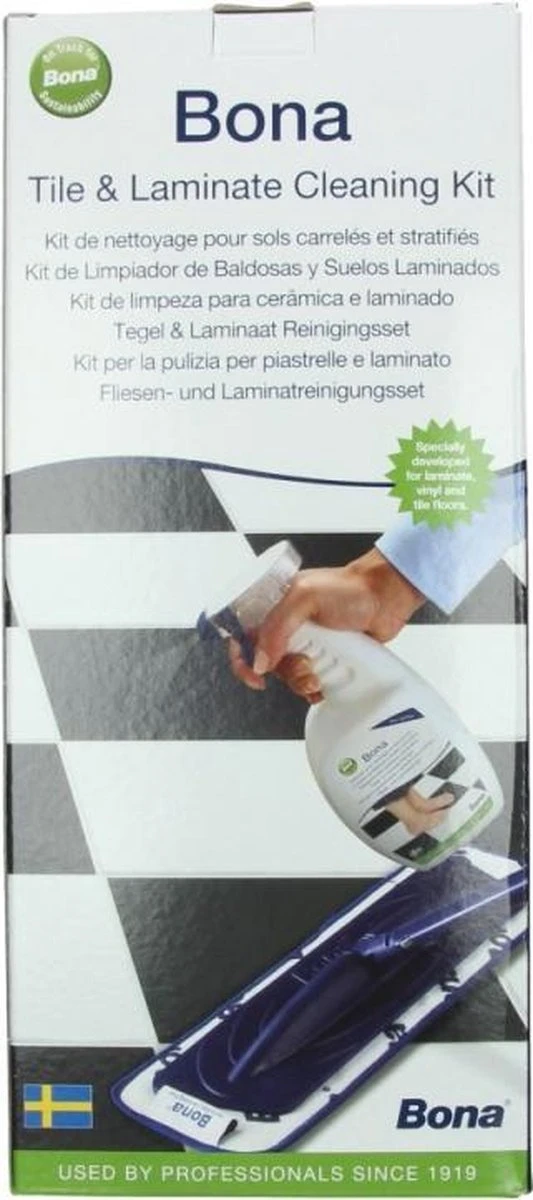 3-in-1 Dweilset - Bona - Laminaatvloer Reiniger - Tegelvloer Reiniger 3 3-in-1 Dweilset - Bona - Laminaatvloer Reiniger - Tegelvloer Reiniger