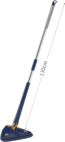EasyClean - Dweil - Mop - Dweilsysteem - Dweilset - Vloertrekker Met Steel - Vloermop - Vloertrekker - Vloerwisser - Mopset - 360 Graden Schoonmaak - Dweil Met Wringer - Blauw - In Hoogte Verstelbaar - Driehoekig - 3 Gratis Microvezelschoonmaakdoeken -Winkel Voor Dagelijkse Benodigdheden 548x1200