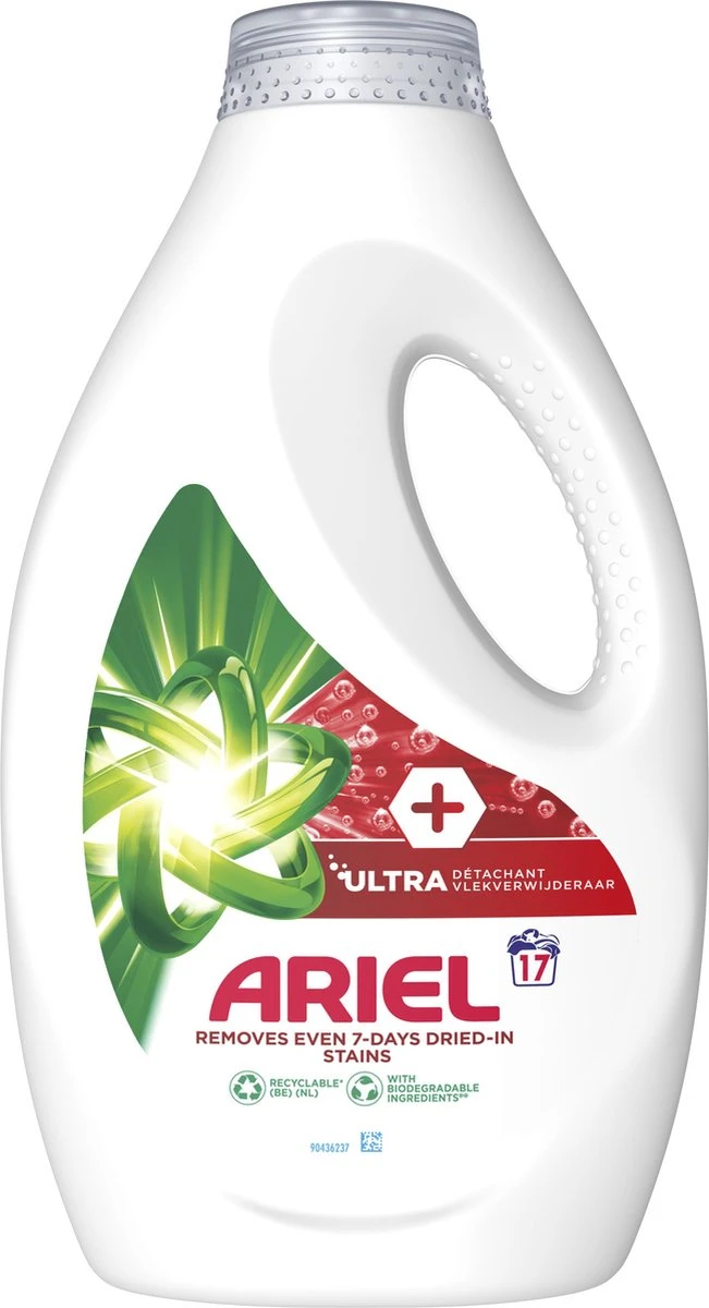 Ariel Vloeibaar Wasmiddel + Ultra Vlekverwijderaar - 4 X 17 Wasbeurten - Voordeelverpakking 5 Ariel Vloeibaar Wasmiddel + Ultra Vlekverwijderaar - 4 X 17 Wasbeurten - Voordeelverpakking - Afbeelding 3