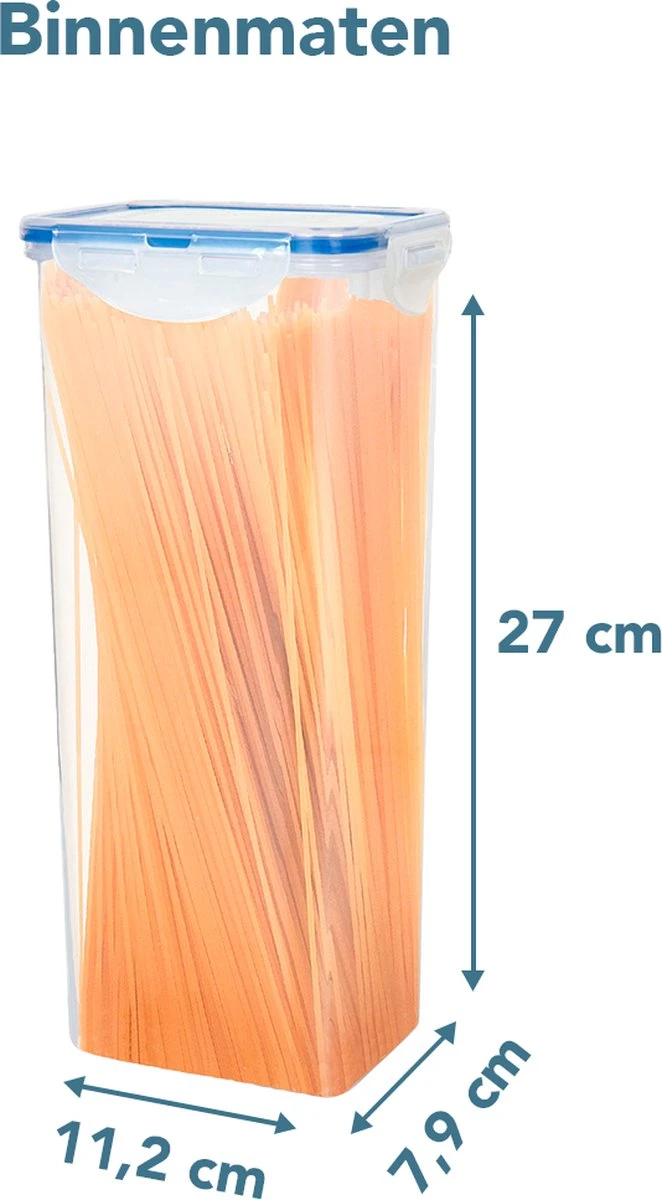 Lock&Lock Vershouddoos - Bewaardoos Voedsel - Voorraadpot - Set Van 2 Stuks - Voor Spaghetti/Pasta - 2 Liter - Transparant 7 Lock&Lock Vershouddoos - Bewaardoos Voedsel - Voorraadpot - Set Van 2 Stuks - Voor Spaghetti/Pasta - 2 Liter - Transparant - Afbeelding 5