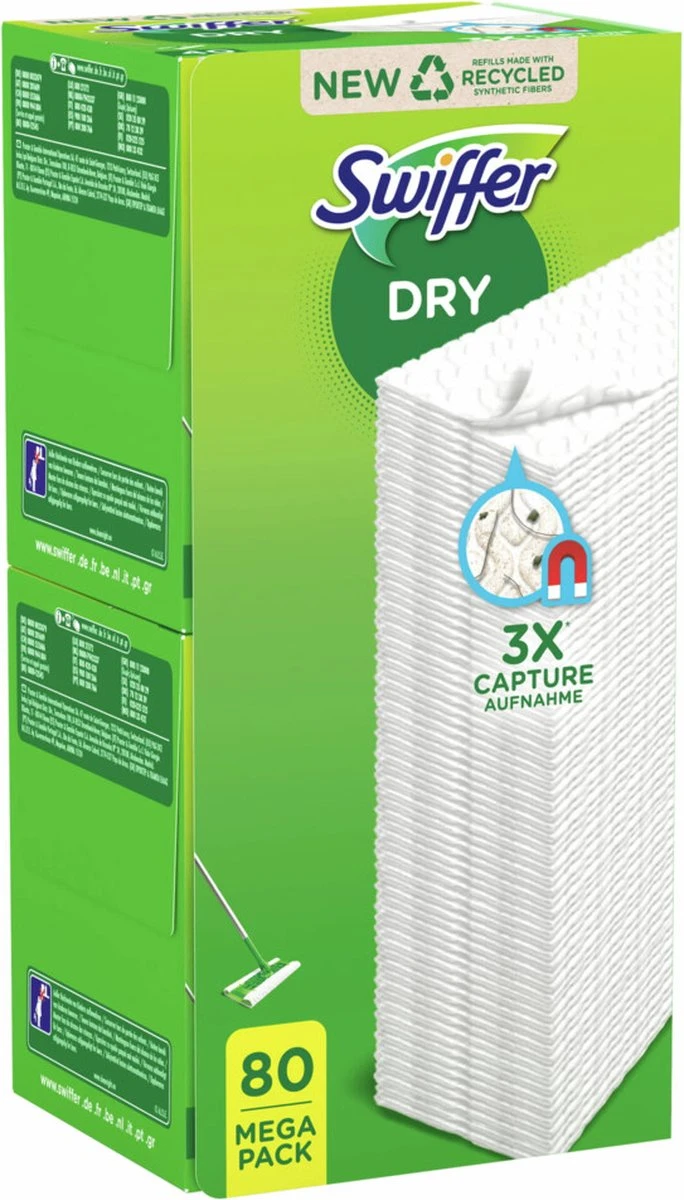 Swiffer Vloerreiniger Droge Doekjes - 80 Vloerwissers 13 Swiffer Vloerreiniger Droge Doekjes - 80 Vloerwissers - Afbeelding 11