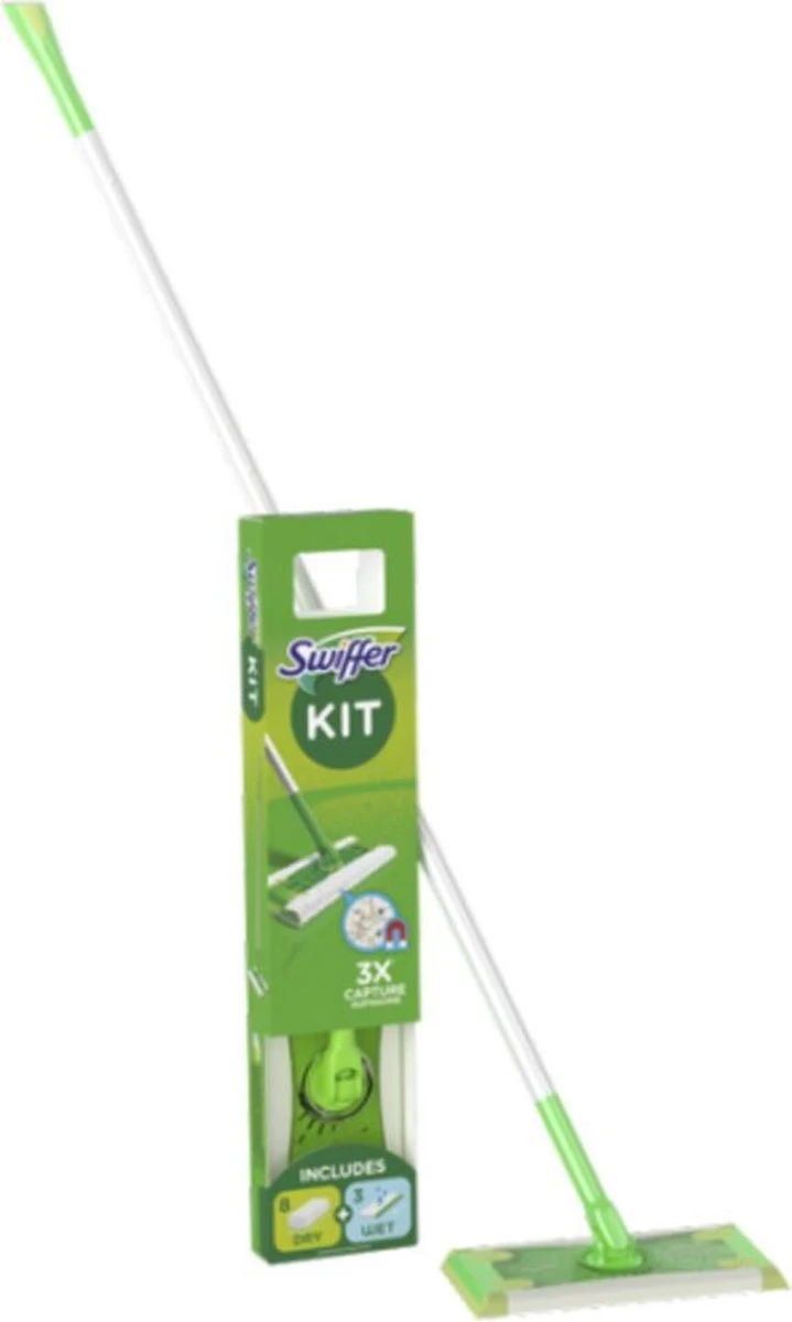 Swiffer Starterskit Vloerwisser Met 8 Stofdoeken En 3 Natte Doeken 4 Swiffer Starterskit Vloerwisser Met 8 Stofdoeken En 3 Natte Doeken - Afbeelding 2