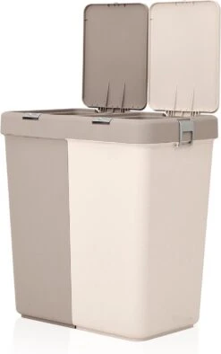 Motek® - Wasmand - 2 Vakken Met Deksel - Met Touch Deksel - Gemaakt Van 100% Gerecycled Kunststof - 80 L - Wasmand Met Deksel - Wassorteerder - Beige 21 Motek® - Wasmand - 2 Vakken Met Deksel - Met Touch Deksel - Gemaakt Van 100% Gerecycled Kunststof - 80 L - Wasmand Met Deksel - Wassorteerder - Beige -Winkel Voor Dagelijkse Benodigdheden 753x1200 2