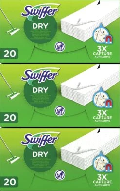Swiffer Vloerreiniger Droge Vloerdoekjes - Voordeelverpakking 3 X 20 Navullingen