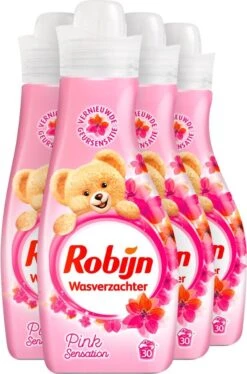 Robijn Pink Sensation Vloeibaar Wasverzachter - 4 X 30 Wasbeurten - Voordeelverpakking