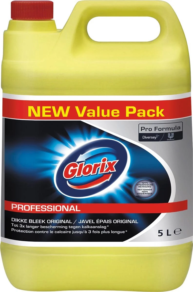 Glorix Pro Formula Toiletreiniger Dikke Bleek Original Met Chloor, Fles Van 5 L 3 Glorix Pro Formula Toiletreiniger Dikke Bleek Original Met Chloor, Fles Van 5 L