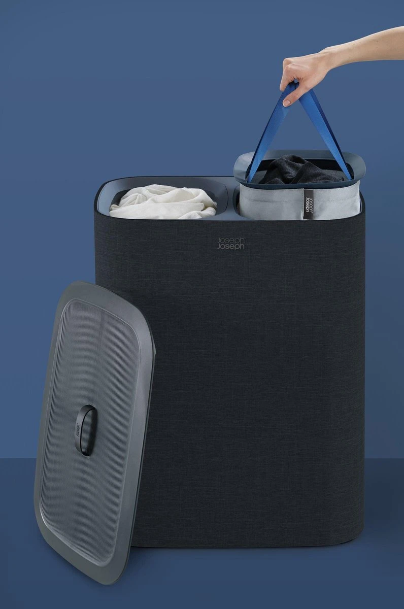 Joseph Joseph - Tota Wasmand 90 L - 2 Compartimenten - Zwart 18 Joseph Joseph - Tota Wasmand 90 L - 2 Compartimenten - Zwart - Afbeelding 16