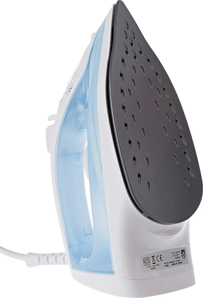 Philips GC1740 EasySpeed Stoomstrijkijzer Blauw/Wit 4 Philips GC1740 EasySpeed Stoomstrijkijzer Blauw/Wit - Afbeelding 2
